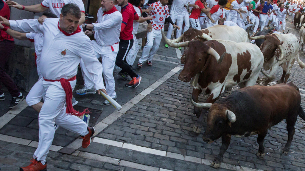 El cuarto encierro el más rápido hasta ahora en Sanfermines acabó con