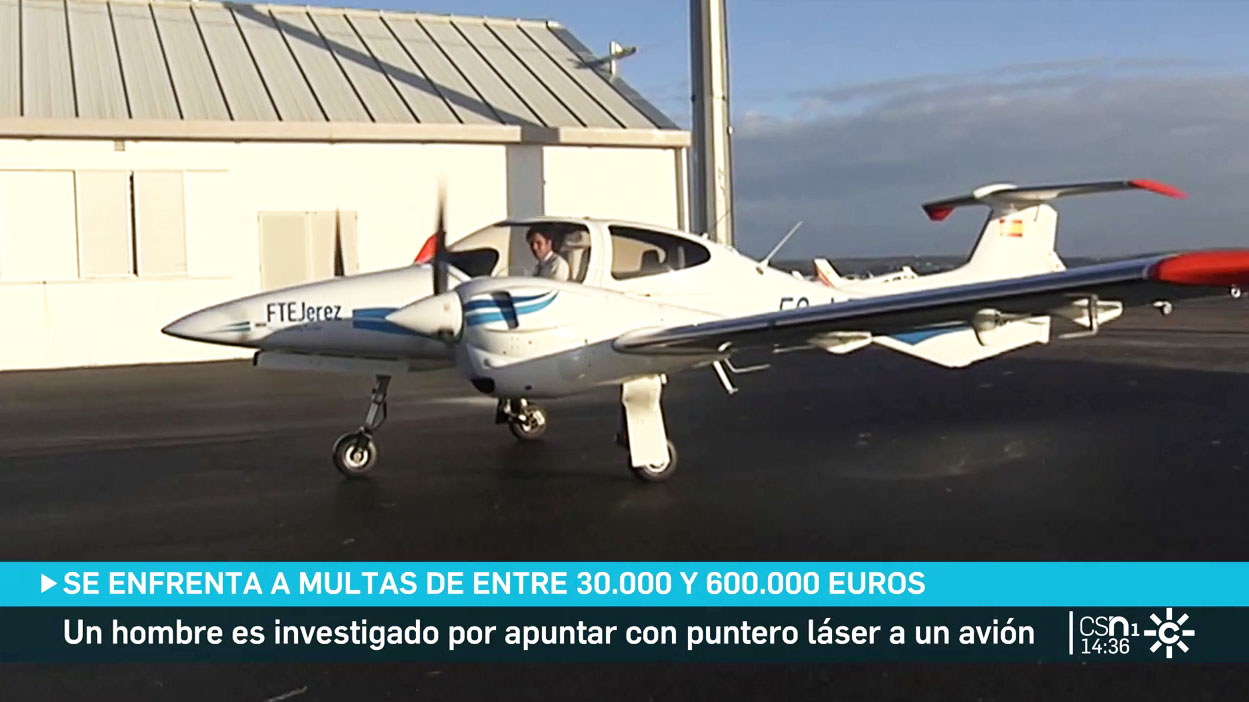 Detenido por apuntar con un láser a un avión de la Escuela de Pilotos